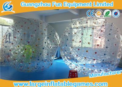 China Giant Aqua Inflatable Zorb Ball With Color Ropes For Sports Games , 2.3*1.6m for sale