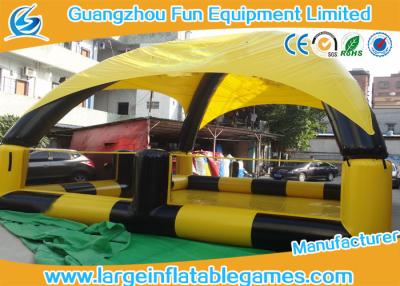 China Yellow / Black Inflatable Water Pool For Bumper Boats With Detachable Air Tents for sale