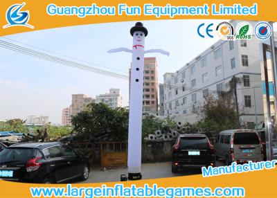 China White Advertising Sky Inflatable Air Dancers Snowman With Bottom Blower for sale