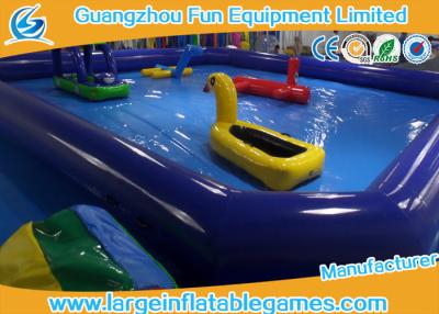 China Dark Blue Inflatable Water Pool For Water Floating Park Games , Customized Swimming Pool Inflatable for sale