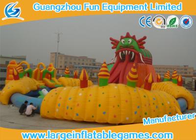 China Durable Large Inflatable Games / Inflatable Water Slide With Huge Pool Park For Amusement Park Games for sale