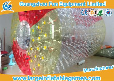 China Red And Yellow Big Blow Up Human Hamster Ball For Rolling Down Hill / Grass Plot Sport for sale