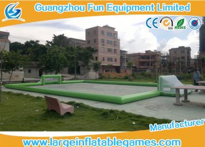 China Plato PVC Tarpaulin Green Inflatable Football Pitch , Inflatable Bubble Football Field for sale