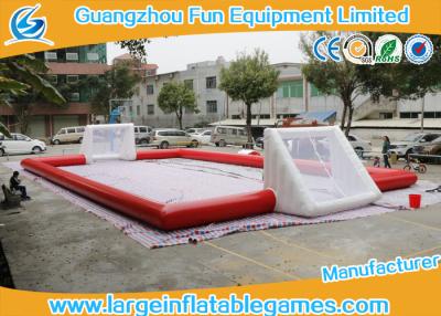 China Red Inflatable Football Pitch , Inflatable Soccer Arena Flor Adult Or Children for sale