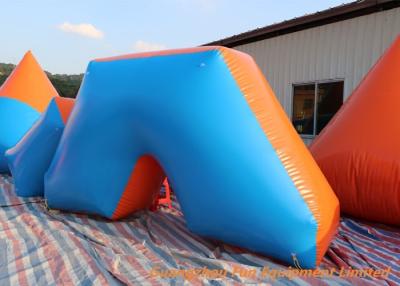 China Hot Air Welding Inflatable Sport Games , 0.6mm Plato PVC Blow Up Bunkers for sale