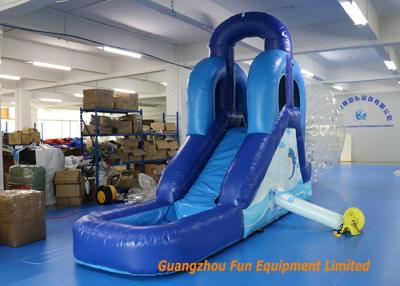 China CE UL Blue Commercial Inflatable Slide , Indoor Small Kids Water Slide for sale