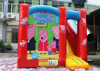 China Pappa Pig Inflatable Bouncy Castle For Kids / Blow Up Jump House for sale