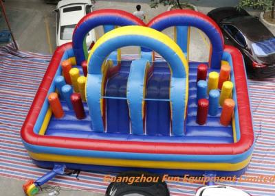 China 0.55mm Plato PVC Tarpaulin airflow bouncy castle With slide / Logo Printing for sale