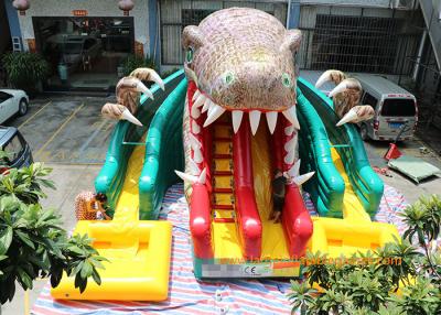 China Dinosaur Water Park Commercial Inflatable Slide With Pool 6 * 4.5 * 5m for sale