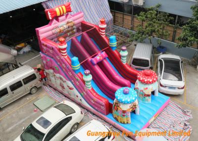 China Pink Commercial Inflatable Slide Combo Fun Games With Logo Pringting for sale