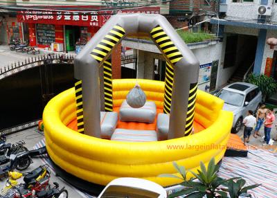 China Yellow Large Inflatable Games / Wrecking Ball Inflatable Bouncy Castle for sale