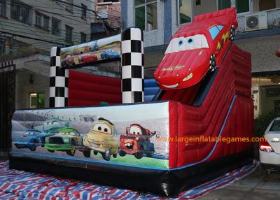 China 5*5*4M PVC Tarpaulin Inflatable Bouncy Castle Car Theme Slide for kids for sale