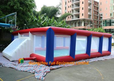 China Outdoor 0.45mm PVC Plato Tarpaulin Inflatable Football Pitch / Blow Up Soccer Field for sale