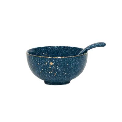 China Viable Wholesale OEM 4.5inch Gold Rim Factory Ceramic Bowl Gift Set New Design Kitchen Bowls for sale