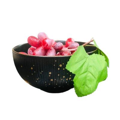 China 8 Inch Viable Black Factory Direct Matt Glaze Large Round Salad Porcelain Serving Bowl Fruit Bowl for sale