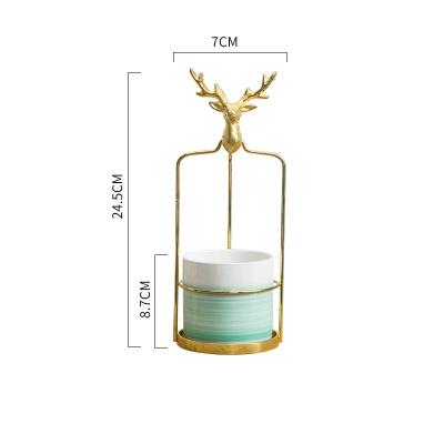 China Amazon Style Hotsale Minimalist Metal Flowerpot Holder Table Modern Vase Ceramic Vases For Flowers Home Decor for sale