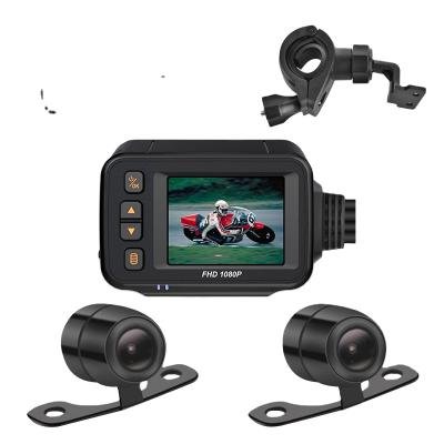 China Latest 1920*1080 Automotive DVR Waterproof 2.0 Inch Dual Lens With Remote Control HD Motorcycle Dash Video Camera for sale