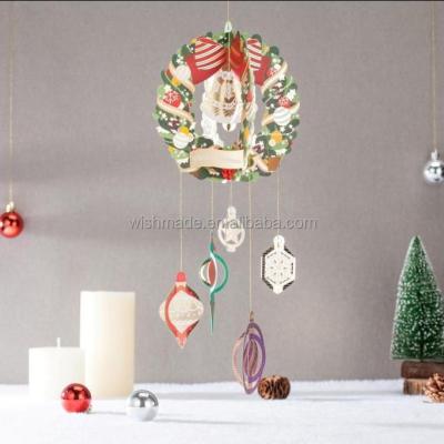 China WISHMADE 3D Colorful Merry Christmas Greeting Card With Rope GX7068 GX7068 for sale