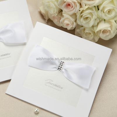 China Europe White Flower Embossing Wedding Invitation Card PK838_WH for sale