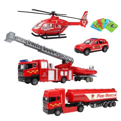 China Diecast Toy Children Metal Fire Truck Toy Miniature Collection Alloy Car Model Vehicles Toys Die Cast For Sale for sale