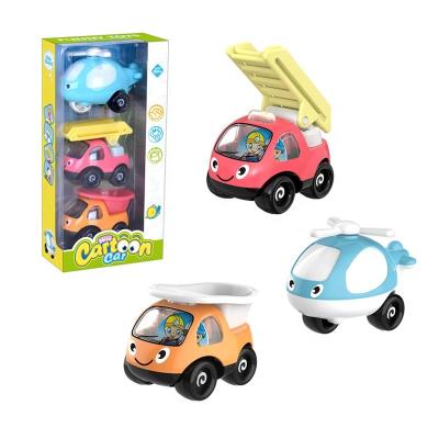 China Cartoon Car Toys Cheap Children's Car Toys Smallest Funny Sliding Car Cartoon Vehicle Plastic Building Toy for sale