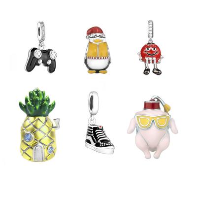 China Wholesale Cute Cartoon Image Drip Oil Charm Beads DIY Pendant Accessories 925 Silver for sale