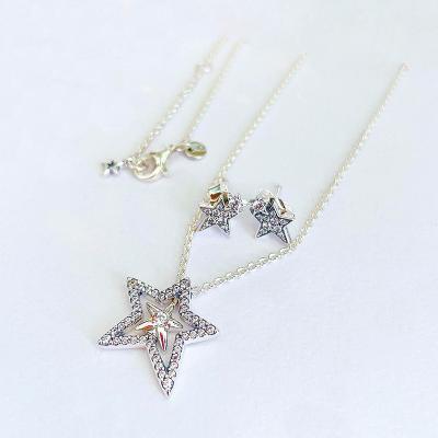 China Fashion CLASSIC Wholesale Jewelry 925 Necklace DIY Silver Flowers Design For Girls Gift for sale