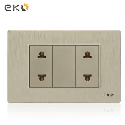 China Easy Installation Factory Supply Home Hotel 1Gang 16A 250V Gold Wall Switch Multifunctional Socket for sale