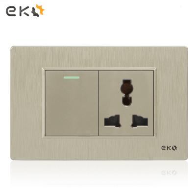 China American Type 1 Gang 2 Way Gold Wall Switch Easy Installation Standard 118 Multifunction Socket for sale