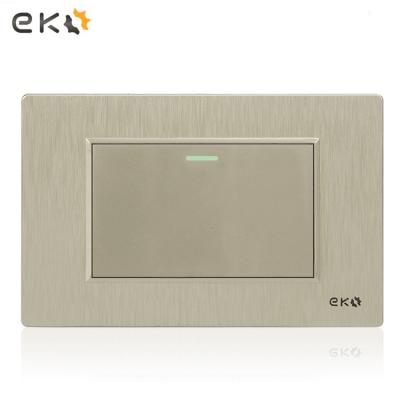 China Economical Easy Installation 1 Way Wall Brushed Gold Strip Plastic Frame Electric Switch for sale