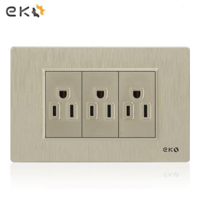 China Easy Installation Gold 118 Type Combination With Nine-hole International Universal Power Socket Mounted On The Wall for sale