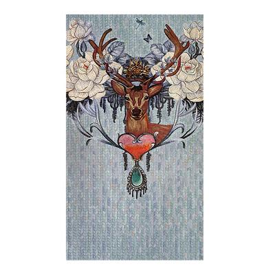 China CNK China Manufacturer Parquet Animal Art Slab Mosaic Mural For Living Room for sale