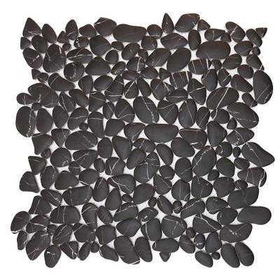 China Parquet CNK China Factory Glass Pebble Painted Mosaic Black Bathroom Floor Tiles for sale