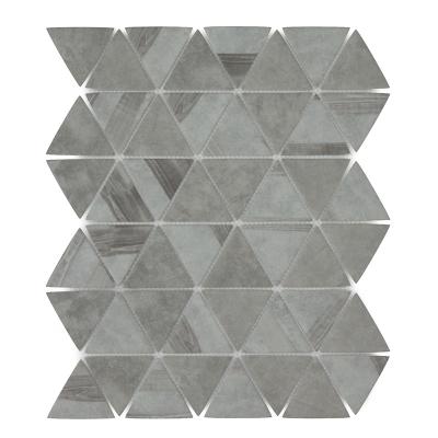 China Wholesale CNK China Classic Triangle Mosaic Bathroom Gray Glass Wall Slabs for sale