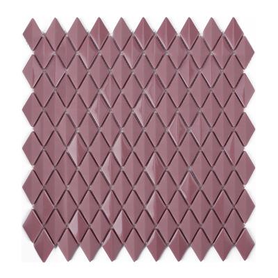 China CNK China manufacturer red diamond mosaic wall glass tiles for sale for sale