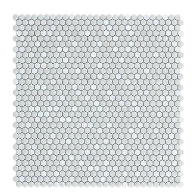 China CNK China Manufacturer Small Hexagon Glass Mosaic Gray Wall Slab for sale