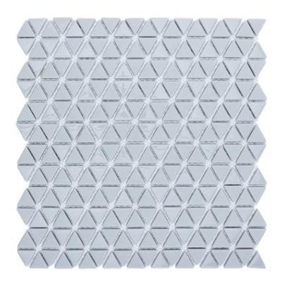 China Gray Glass Parquet CNK China Wholesale Triangle Mosaic Bathroom Slab Price for sale