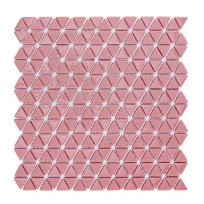 China Wholesale Parquet CNK Glass Triangle Rose Mosaic Kitchen Slab Tile China for sale