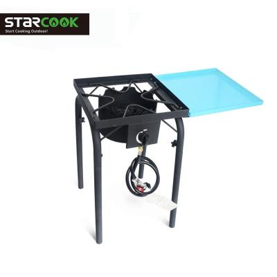 China Height Adjustable Body Cast Iron Burner Outdoor Cooking Stove With Gas Burner for sale