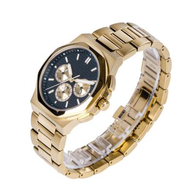 China Water Resistant Gold Stainless Steel Case Custom Men's Quartz Watch ODM Watch for sale