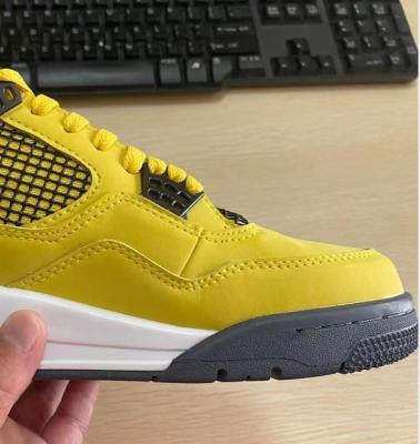 China Fashion\Comfortable\Durable\Breathable\Lighted 2021 New RETRO “LIGHT NING” AJ4 Fashion 4s Men's Basketball Shoes 2021 Black Cat Sports Mens Trainers for sale