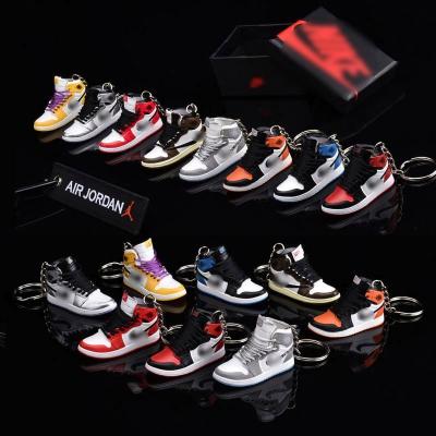 China Soft PVC Llaveros 3D Mini Sports Rubber Hot Selling Jordan Trainer Keychain Keychain Resin Shoe Key Chain Accessories for sale