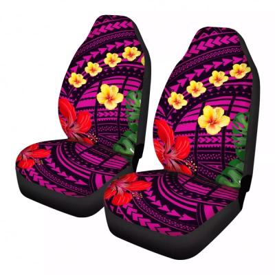 China Prevent Wear Car Seat Covers Universal Polynesian Traditional Tribal Pattern Designer Car Interior Seats Covers Elastic Easy Polyester Fabric for sale