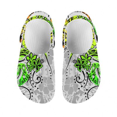 China Polynesian Tribal Garden Printed Men Style Pattern Brand New Design Male Sandals Retro Clogs Comfortable Male Shoes Slippers for sale