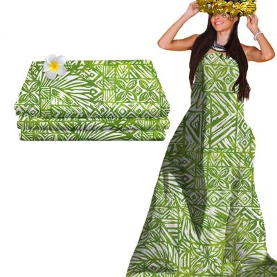 China 2021 New Polynesian Stretch Fabric Dresses Use Custom Pattern Digital Printing Thermal Transfer Use 100% Polyester Fabric for sale