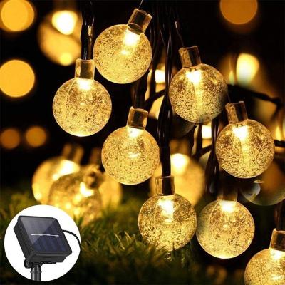 China 21ft Outdoor Waterproof Crystal Ball Lights Outdoor Holiday Garden Decorative Solar String Lights String Lights for sale