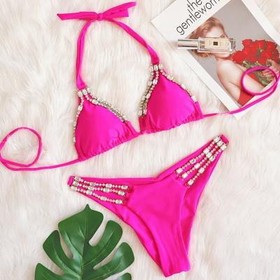 China 2022 Crystal Swimwear Women Sexy Micro Bikini Designer Swimwear Breathable Luxury String Rhinestone Bathing Suit Micro Bikini for sale