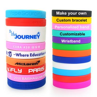 China Custom Made Popular Silicone Wristband Silicone Wristband Multicolor Filled Wholesale Sport Environmentally Friendly Silicone Wristband for sale