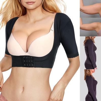 China Antibacterial Multifunctional Back Brace Posture Corrector With Arm Compression Sleeve Women Body Shaper for sale