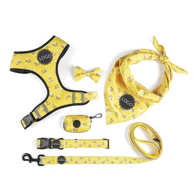 China OEM&ODM Fashion Design Custom Adjustable Sublimation Printed Harnesses Heat Transfer Dog Factory Supplies Sets Pet Collars And Leashes Pet for sale